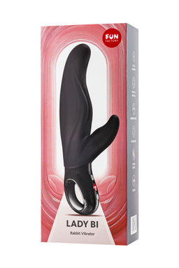 Вибратор кролик Fun Factory LADY BI, силикон, черный, 22 см