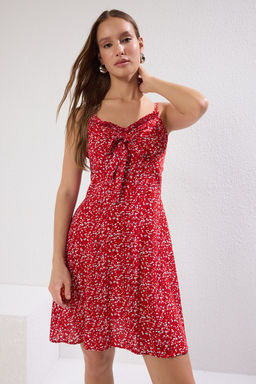 TRENDYOLMILLA Koyu Lacivert Cicekli Mini Dokuma Elbise TWOSS21EL3214 фото 2