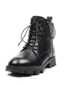 01-CYL94-D1 BLACK Ботинки демисезонные женские (натуральная кожа, байка)