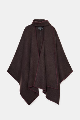 KNIT CAPE WITH CONTRAST THREAD SCARF - Zara фото 4