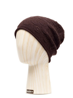 Шапка жен. каш+шерсть LB-D77201 d.brown