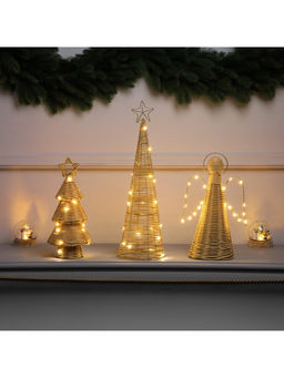 Светодиодная фигура «Ангел плетёный», 32×16×9 см, 20 LED, от батареек ААх2, свечение тёплое белое