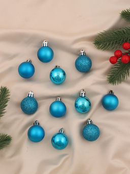 Ёлочные игрушки Перелив, шары новогодние, d=3 см, набор 20 шт., синий