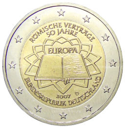 2 евро 2007 года D Германия 50 лет подписания Римского договора