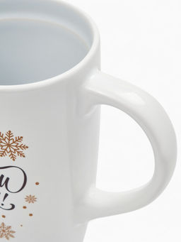 Кружка чайная новогодняя С новым годом! Снежинки, 530 мл