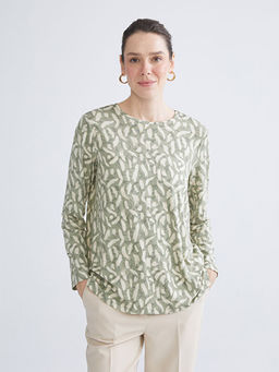 Bisiklet Yaka Desenli Bluz