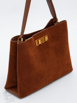Сумка женская кожаная 1087MF brown Polina&Eiterou
