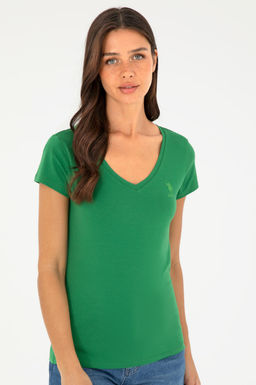 Женская зеленая базовая футболка Неожиданная скидка в корзине - U.s. polo assn фото 10
