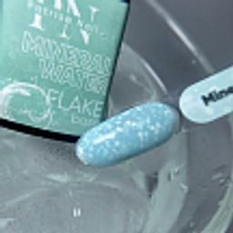FLAKE base Mineral Water голубая база с белыми шестигранниками NEW - Patrisa nail фото 2