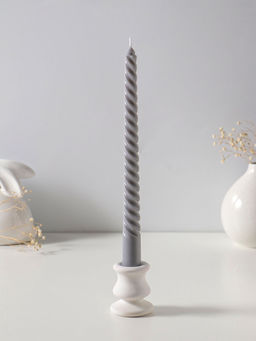 Свеча витая 25 см (набор 3 шт) 57 гр, 5 ч, цв. серый