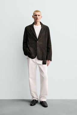 ORIGINS SUEDE LEATHER BLAZER - Zara фото 9