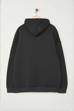 TRENDYOL MAN Buyuk Beden Antrasit Oversize/Genis Kesim Ici Polar/S?cak Tutan Nak?sl? Sweatshirt TMNAW25AO00057 - Trendyolmilla фото 4