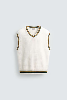 CONTRAST STRIPE KNIT WAISTCOAT - Zara фото 7