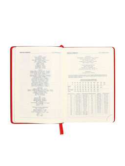 Ежедневник НЕдатированный А5, 136 листов в линейку, кожзам Небраска, золотой срез, красный - Calligrata фото 9