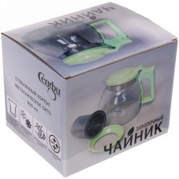 Чайник заварочный стеклянный 900 мл с металлическим ситом Селфи.микс