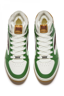 Кеды повседневные утепленные Бежевый/Зеленый/Коричневый