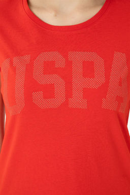 Женская красная базовая футболка - U.s. polo assn фото 14