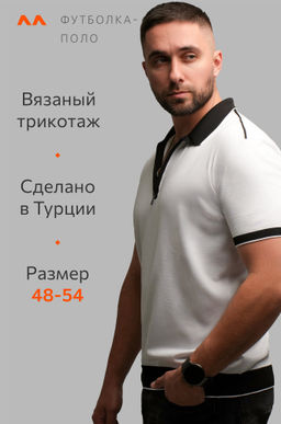 Мужская футболка-поло из вязаного трикотажа Happyfox