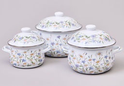 НАБОР КАСТРЮЛЬ AGNESS ЭМАЛИРОВАННЫХ СЕРИЯ SENTIMENT, 6ПР. 1,5/2,8/3,6Л, 16Х10/20Х12/22Х13СМ  фото 6