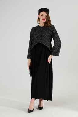 Платье NIKVA н740-22 графитовая абстракция и чёрный  фото 5