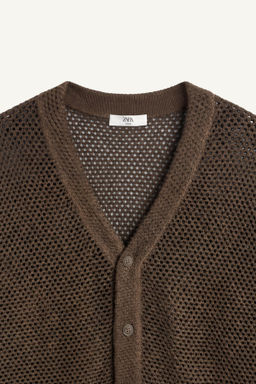 C?RDIGAN RELAXED FIT CROCHET / Marr?n - Zara фото 6