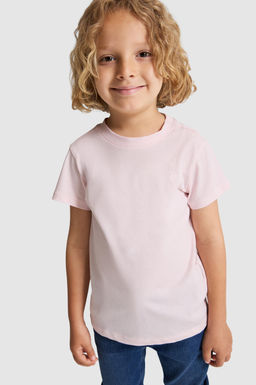 Erkek _ocuk A__k Pembe Bisiklet Yaka Basic Ti__rt