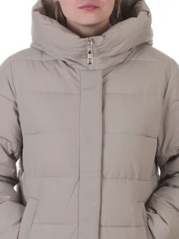 2338 DK. BEIGE Пальто зимнее женское (200 гр. холлофайбер) - Фабричный китай фото 4