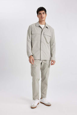 Куртка-рубашка стандартного кроя с воротником-поло - Defacto фото 6