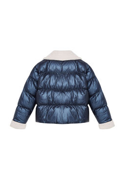 TRENDYOLMILLA Lacivert Yakas? Pelus ve Kemer Detayl? Parlak Su Itici Sisme Mont TWOAW25MO00062  фото 9
