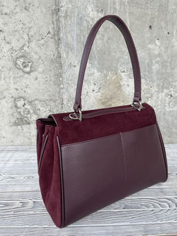 Женская замшевая сумка-портфель 8399 Бордовый - Sergio valentini фото 5