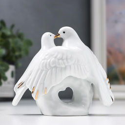 Сувенир "2 голубя на камушке" стразы 9х10х3,7 см