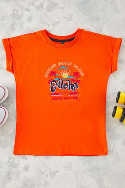 Ekru K?z Cocuk %100 Pamuk Slogan Bask?l? Regular Kal?p Karpuz Kol Orme T-Shirt TKDSS25TS00050 - Trendyolmilla фото 3