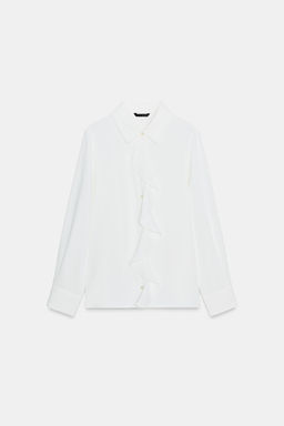 CREPE SHIRT WITH RUFFLE - Zara фото 5