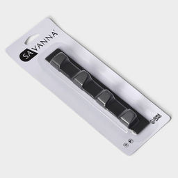 Цена за 2 шт. Крючок самоклеящийся SAVANNA Black, планка, металл, 4 крючка, 1622,5 см, цвет чёрный  фото 7