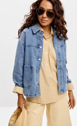 Куртка джинс F612-1259 middle blue - Fine joyce фото 2