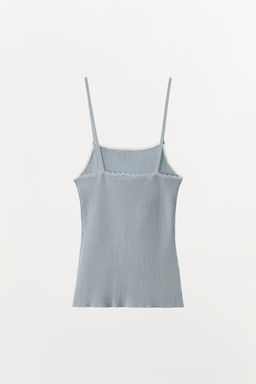 RIBBED KNIT STRAPPY TOP - Zara фото 7