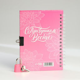Блокнот на замочке А6, 50 л С 8 Марта