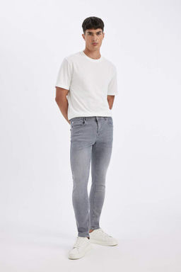 Джинсовые брюки скинни, комфортной посадки, плотного, свободного кроя, с нормальной талией, очень узкие брюки - Defacto фото 6