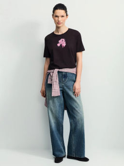 Футболка из хлопка с принтом / Zarina  фото 2