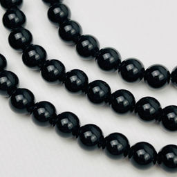 Бусины для украшений из черного Обсидиана (46 бусин) 38 см
