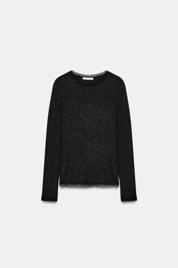 T-SHIRT WITH TULLE TRIMS - Zara фото 4