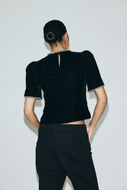 Top de terciopelo con strass - H&m фото 4