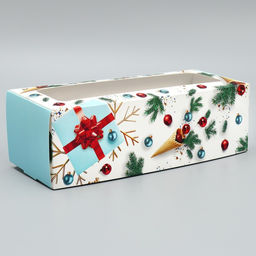 Цена за 5 шт. Коробка для кондитерских изделий с окном «Новогодняя», 26 х 10 х 8 см