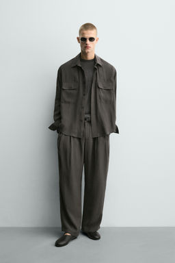 CAMISA FLUIDA RELAXED FIT / Gris antracita