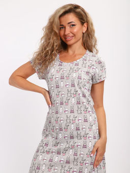 Сорочка ночная женская,мод. 450,трикотаж (46 размер, Зайчата)