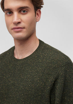 Bisiklet Yaka Yesil Kazak - Mavi фото 5