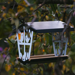 Кормушка для птиц металлическая "Теремок" 26х20,5х20см, белый (Россия)