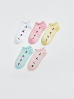 Desenli K?z ?ocuk Patik ?orap 5li