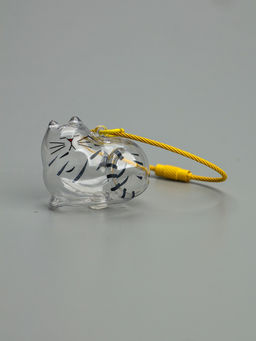 Цена за 2 шт. Брелок для шерсти кошачьей на тросе для ключей, рюкзака «Полосатый котик спит», капсула с секретом, трос d=5.2 см 2.5×3.8×3 см