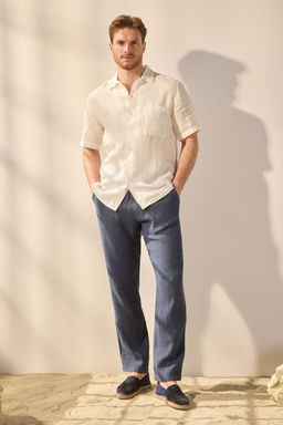 TRENDYOL MAN Premium Gri %100 Keten Straight Fit Lastikli Beli Baglamal? Pantolon TMNSS24PL00018 - Trendyolmilla фото 10